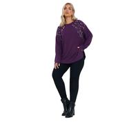 Yours Curve Leopard Print Embellished Soft Touch Jumper - Women's - Plus Size Curve Purple