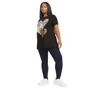 Yours Curve Leopard Print Heart Graphic T-Shirt - Women's - Plus Size Curve Black