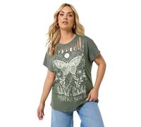 Yours Curve Leopard Print Lips Laser Cut T-Shirt - Women's - Plus Size Curve