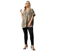 Leopard Print Metal Trim Blouse Yours Brown 22-24