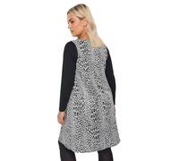 Yours Curve Leopard Print Pinafore Dress - Women's - Plus Size Curve Grey