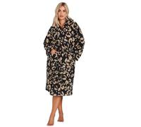 Yours Curve Leopard Print Shawl Collar Dressing Gown - Women's - Plus Size Curve