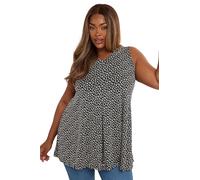 Yours Curve Leopard Print Swing Vest Top - Women's - Plus Size Curve Black