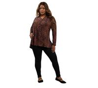 Yours Curve Leopard Print Textured Shirt - Women's - Plus Size Curve Brown