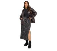 Yours Curve Leopard Print Textured Tube Skirt - Women's - Plus Size Curve Grey