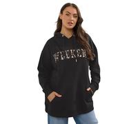 Yours Curve Leopard Print 'Weekend' Hoodie - Women's - Plus Size Curve Black