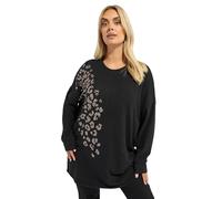 Yours Curve Leopard Sequin Embellished Jumper - Women's - Plus Size Curve Black