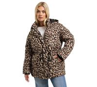 Yours Curve Leopard Short Padded Coat - Women's - Plus Size Curve