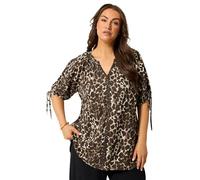 Yours Women's Leopard Swirl Detail Blouse in Dark Brown | Size: 22-24 Yours Dark Brown 22-24