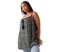 Yours Curve Black Floral Tie Vest Top - Women's - Plus Size Curve