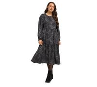 Yours Curve Leopard Textured Midi Dress - Women's - Plus Size Curve