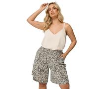 Yours Curve Leopard Textured Shorts - Women's - Plus Size Curve Brown