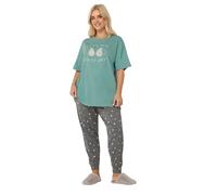 Yours Women's Avocado Graphic Cuffed Pyjama Set | Size: 18-20 Yours Multicolor 18-20