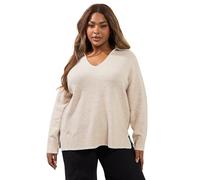 Blanket Stitch Collared Jumper Yours Light Beige 26-28