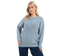 Yours Curve Light Waffle Knit Jumper - Women's - Plus Size Curve Blue