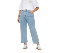 Yours Curve Light Wide Leg Cropped Jeans - Women's - Plus Size Curve Blue