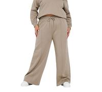 Yours Curve Light Wide Leg Joggers - Women's - Plus Size Curve Brown