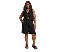 Yours Curve Linen Bermuda Shorts - Women's - Plus Size Curve Black