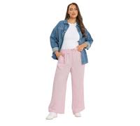 Yours Curve Linen Look Wide Leg Trousers - Women's - Plus Size Curve Light Pink