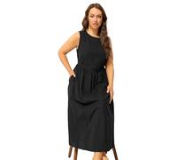 Yours Curve Linen Midi Dress - Women's - Plus Size Curve Black