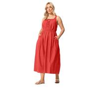 Yours Curve Linen Milkmaid Dress - Women's - Plus Size Curve Red