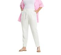 Yours Curve Linen Tie Front Tapered Joggers - Women's - Plus Size Curve White