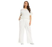 Yours Curve Linen Wide Leg Trousers - Women's - Plus Size Curve White