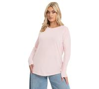 Yours Curve Long Sleeve Core T-Shirt - Women's - Plus Size Curve Light Pink