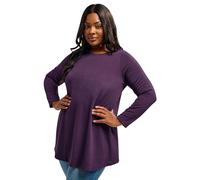 Yours Curve Long Sleeve Ribbed T-Shirt - Women's - Plus Size Curve Purple