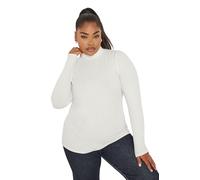 Yours Curve Long Sleeve Turtle Neck Top - Women's - Plus Size Curve White