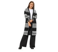 Longline Fairisle Cable Knit Cardigan Yours Black 18-20