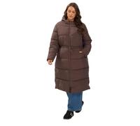 Yours Women's Longline Puffer Coat in Brown | Size: 16