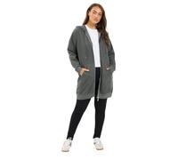 Yours Women's Longline Zip Through Hoodie in Grey | Size: 26/28