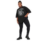Yours Curve 'Lost Spirit' Slogan Boxy T-Shirt - Women's - Plus Size Curve Black