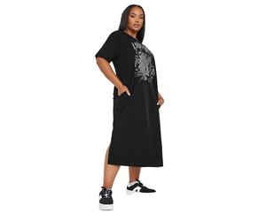 Yours Curve 'Lost Spirit' Stud Midi Dress - Women's - Plus Size Curve Black