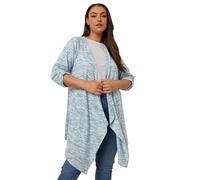 Yours Curve Marl Soft Touch Waterfall Cardigan - Women's - Plus Size Curve Blue