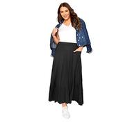 Yours Curve Maxi Full Length Jersey Stretch Elasticated Waist Skirt with Pockets - Women's - Plus Size Black