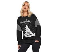 Yours Curve 'Merry Christmas' Printed Sweatshirt - Women's - Plus Size Curve Black