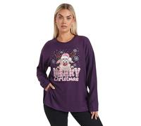 Yours Curve 'Merry Christmas' Reindeer Print Sweatshirt - Women's - Plus Size Curve Purple