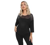 Yours Curve Mesh Panel Sequin Top - Women's - Plus Size Curve