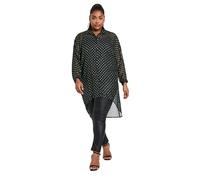Yours Curve Metallic Dipped Hem Shirt - Women's - Plus Size Curve Black