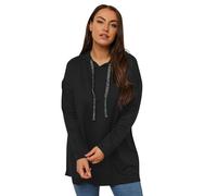 Yours Curve Metallic Drawstring Hoodie - Women's - Plus Size Curve Black