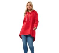 Yours Curve Metallic Drawstring Longline Hoodie - Women's - Plus Size Curve Red