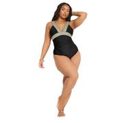 Yours Curve Metallic Tummy Control Swimsuit - Women's - Plus Size Curve
