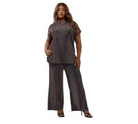 Yours Curve Metallic Wide Leg Trousers - Women's - Plus Size Curve