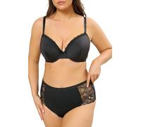 Yours Curve Microfibre Lace Full Briefs - Women's - Plus Size Curve Black