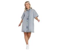 Yours Curve Mid Bleach Blue Denim Shirt Dress - Women's - Plus Size Curve