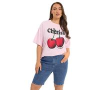 Yours Curve Mid Blue Pull On Stretch Denim Cycling Shorts - Women's - Plus Size Curve