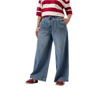 Yours Curve Mid Pleated Wide Leg Jeans - Women's - Plus Size Curve Blue