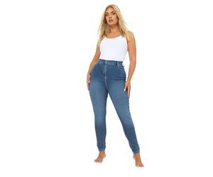 Yours Curve Mid Skinny Stretch Ava Jeans - Women's - Plus Size Curve Blue